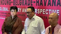 Darwis Khudori menyampaikan poin-poin rekomendasi Konferensi Bandung-Belgrade-Havana Inter and Trans Disciplinary kepada pemerintah Indonesia. (Istimewa)