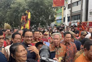 Gubernur Jakarta Pramono Anung hadir dalam perayaan Cap Go Meh di Pancoran Chinatown Point Mall, Jakarta Barat, Selasa (3/3/2026). (Liputan6.com/Winda Nelfira)