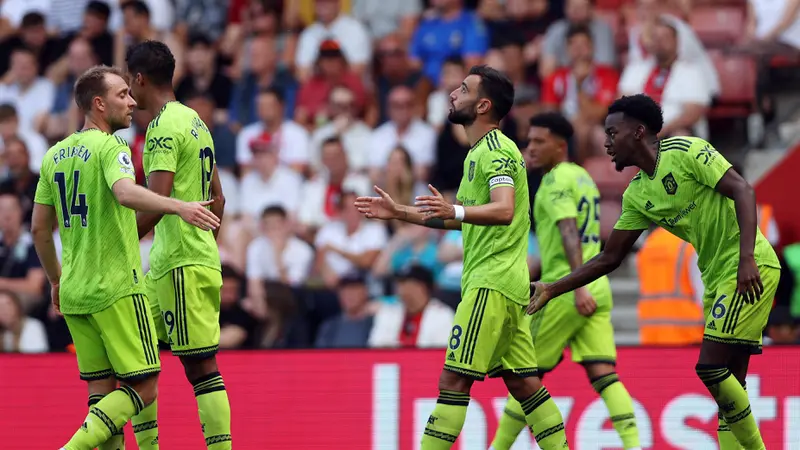 Foto: Bruno Fernandes Kembali Cetak Gol untuk MU di Liga Inggris 2022 / 2023