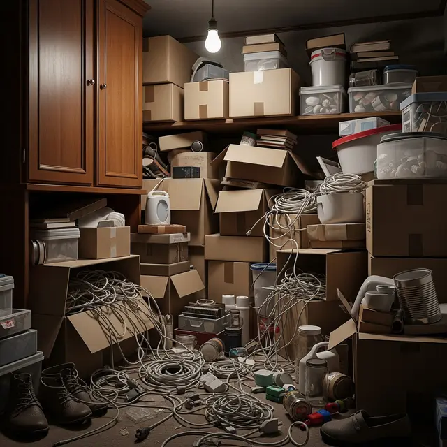 Penyimpanan barang bekas di rumah (Image by Gemini AI)