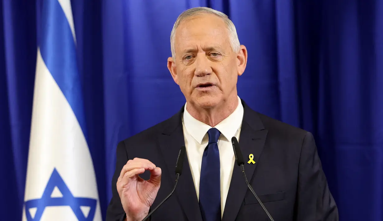 Gantz selama ini disebut-sebut sebagai calon terkuat pengganti Netanyahu jika Israel menggelar pemilihan umum saat ini. (JACK GUEZ / AFP)