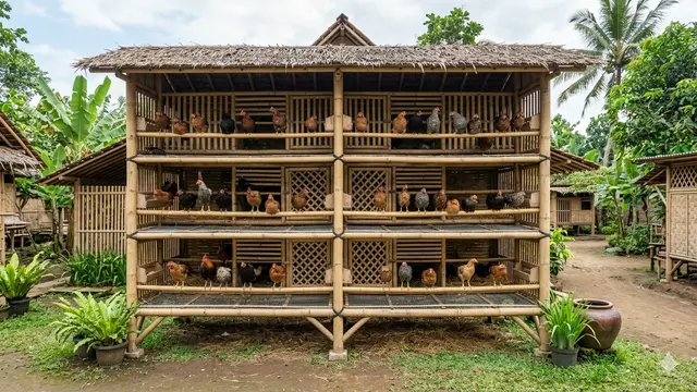 Desain Kandang Ayam dengan Tempat Bertengger/Gemini