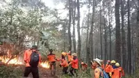 Karhutla Gunung Lawu Belum Padam Total