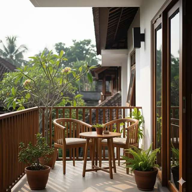 Model Teras Rumah Minimalis dengan Balkon Mungil