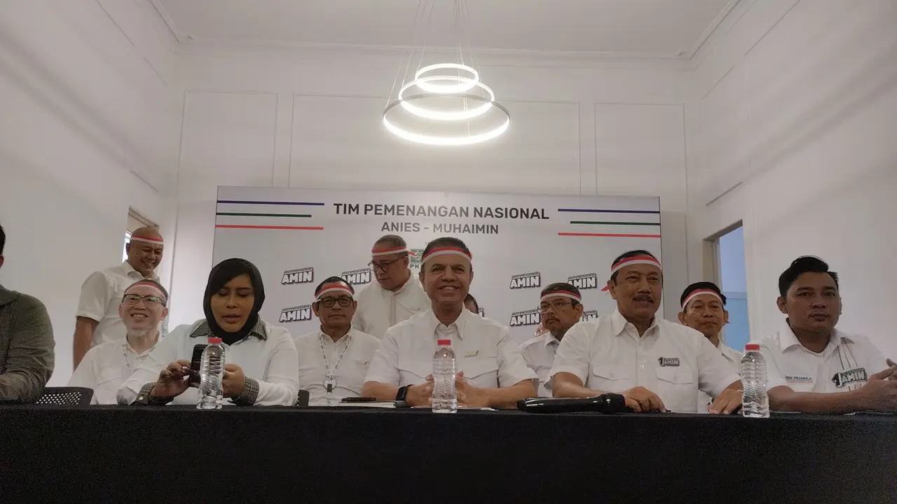 Konferensi Pers Pelaksanaan Acara Kumpul Akbar Ber1 Berani Berubah di Rumah Pemenangan AMIN, Kamis (8/2/2024)