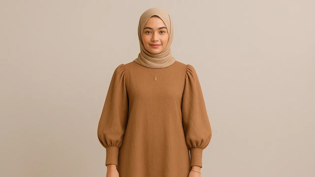 Gamis dengan Model Lengan Puff (Foto: ChatGPT)