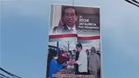 Baliho berukuran jumbo bergambar Prabowo dan Jokowi terpampang di beberapa titik di Kota Bandar Lampung. (Liputan6.com/ Dok Ist)