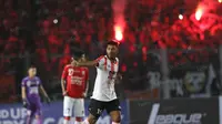 Pemain Persija Jakarta, Syahroni merayakan golnya ke gawang Bali United pada laga Trofeo Persija di Stadion Utama Gelora Bung Karno, Jakarta, Sabtu (9/4/2016). (Bola.com/Nicklas Hanoatubun)