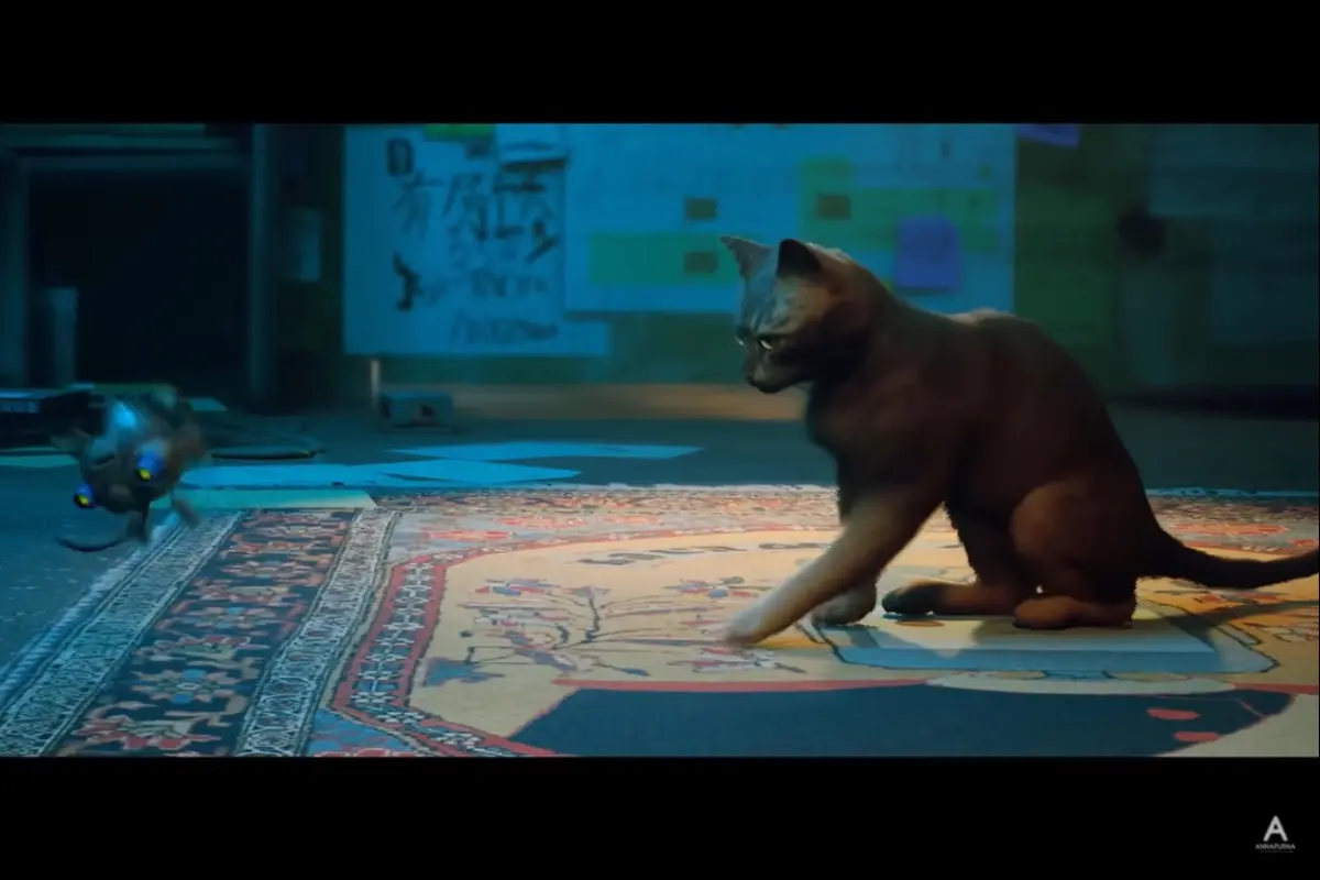 Tangkapan layar dari trailer gameplay Stray (Youtube Annapurna Interactive)