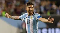 Lionel Messi, bintang Barcelona, membukukan hattrick dalam kemenangan 5-0 Argentina atas Panama pada laga kedua Grup D Copa America 2016. (JONATHAN DANIEL / GETTY IMAGES NORTH AMERICA / AFP)
