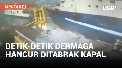 VIDEO: Dermaga 1 Pelabuhan Bastiong Ternate Ditabrak Kapal Hingga Hancur