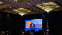 Calon Presiden (Capres) Nomor Urut 2 Prabowo Subianto dalam acara &ldquo;Trimegah Political and Economic Outlook 2024&rdquo;, yang berlangsung di The Ritz-Carlton Pacific Place, Jakarta, Rabu (31/1/2024). (Arief/Liputan6.com)