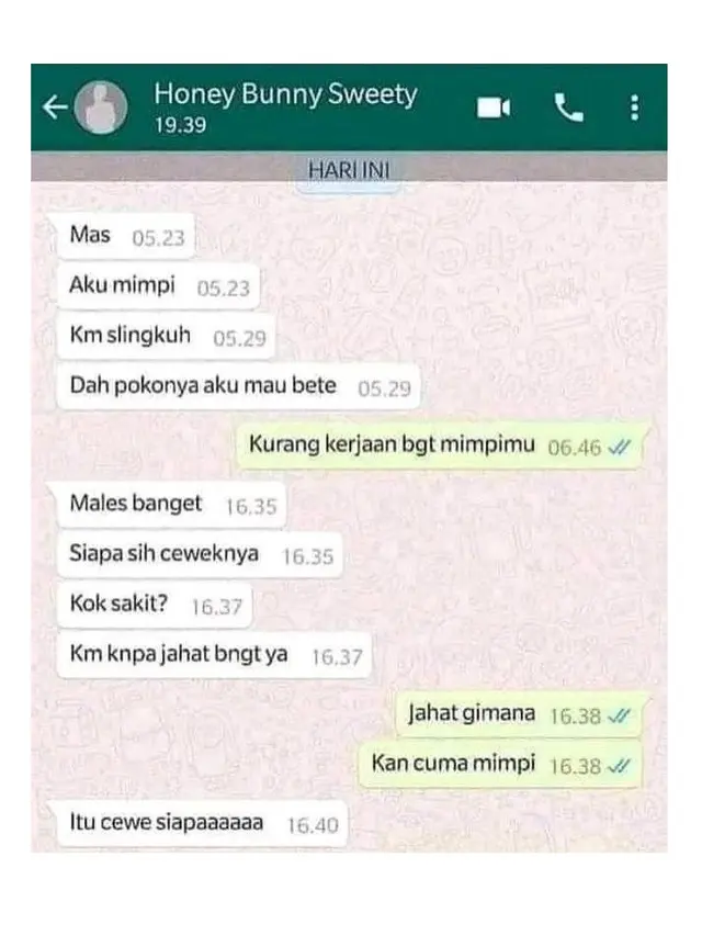 6 Chat Mimpi Pacar Selingkuh Ini Penuh Drama, Kocak