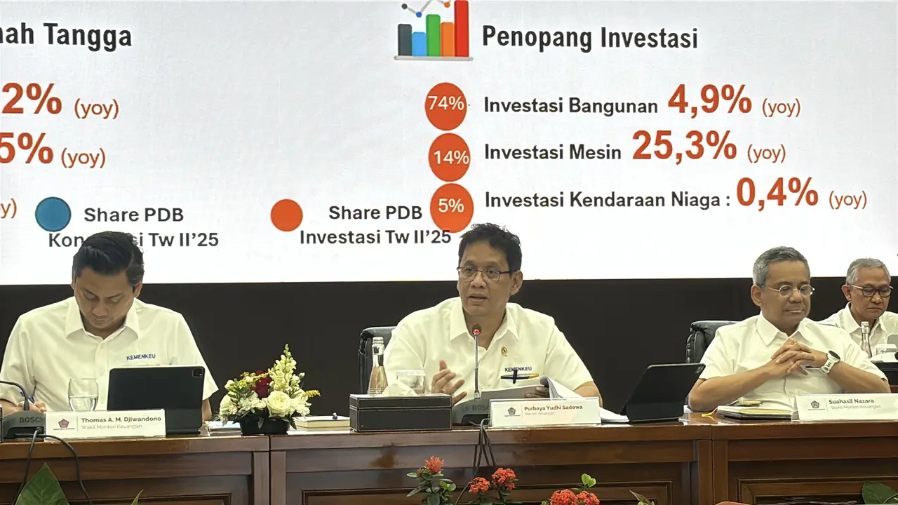 Menkeu Purbaya Yudhi Sadewa saat konferensi pers APBN KiTa, di Kantor Kementerian Keuangan, Jakarta, Senin (22/9/2025). (Foto: Liputan6.com/Tira Santia)