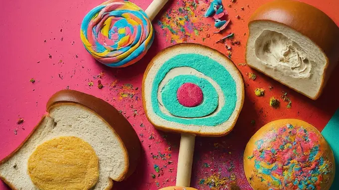 Illustrasi lollipop dari roti