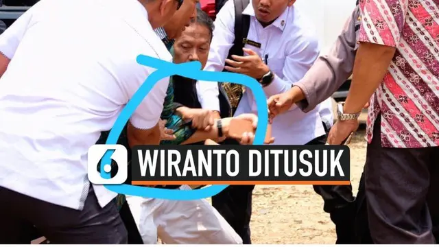 Menkopolhukam Wiranto hendak ditusuk orang tak dikenal saat menghadiri peresmian gedung Universitas Mathla'ul Anwar di Kampus UNMA Banten.
