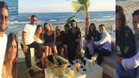 Lorenzo dan Jenny Insigne, Ciro danJessica Immobile, Simone Zaza dan Chiara, Darmian dan Francesca bersantai di pesisir pantai Montpellier. (twitter.com/FutbalPaparazzii)