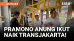 Pramono Anung Berangkat Naik Transjakarta ke Matraman
