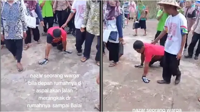 Penuhi Nazar, Warga Gunungkidul Ini Merangkak Sejauh 1 KM di Jalanan Beraspal