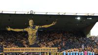 Jelang duel antara Wolverhampton Wanderers dan Manchester City pada laga pekan pertama Premier League 2025/2026 di Molineux, Sabtu (16/8/2025), ada penghormatan khusus untuk Diogo Jota. (Darren Staples / AFP)