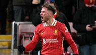 Di babak kedua, Liverpool berhasil memecah kebuntuan. Pada menit ke-52, Alexis Mac Allister mencetak gol keunggulan untuk The Reds. (Oli SCARFF/AFP)