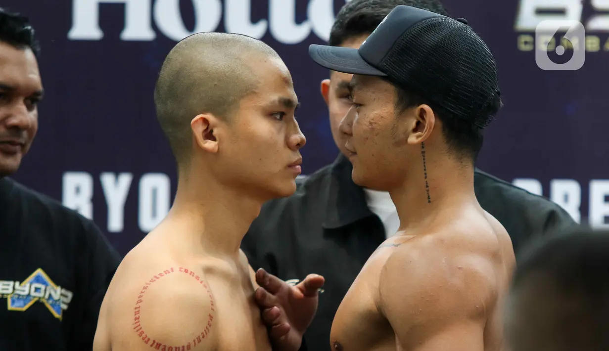 Ardam Machmud akan bertarung melawan Jeremy Sihotang, Prastio akan berhadapan dengan Berjuang Zebua, Bernad Salasa (KK_Ungke) akan menghadapi Andi Cobra, dan Jaden Bachtera akan bersaing melawan Maliki Somma. (Liputan6.com/Herman Zakharia)