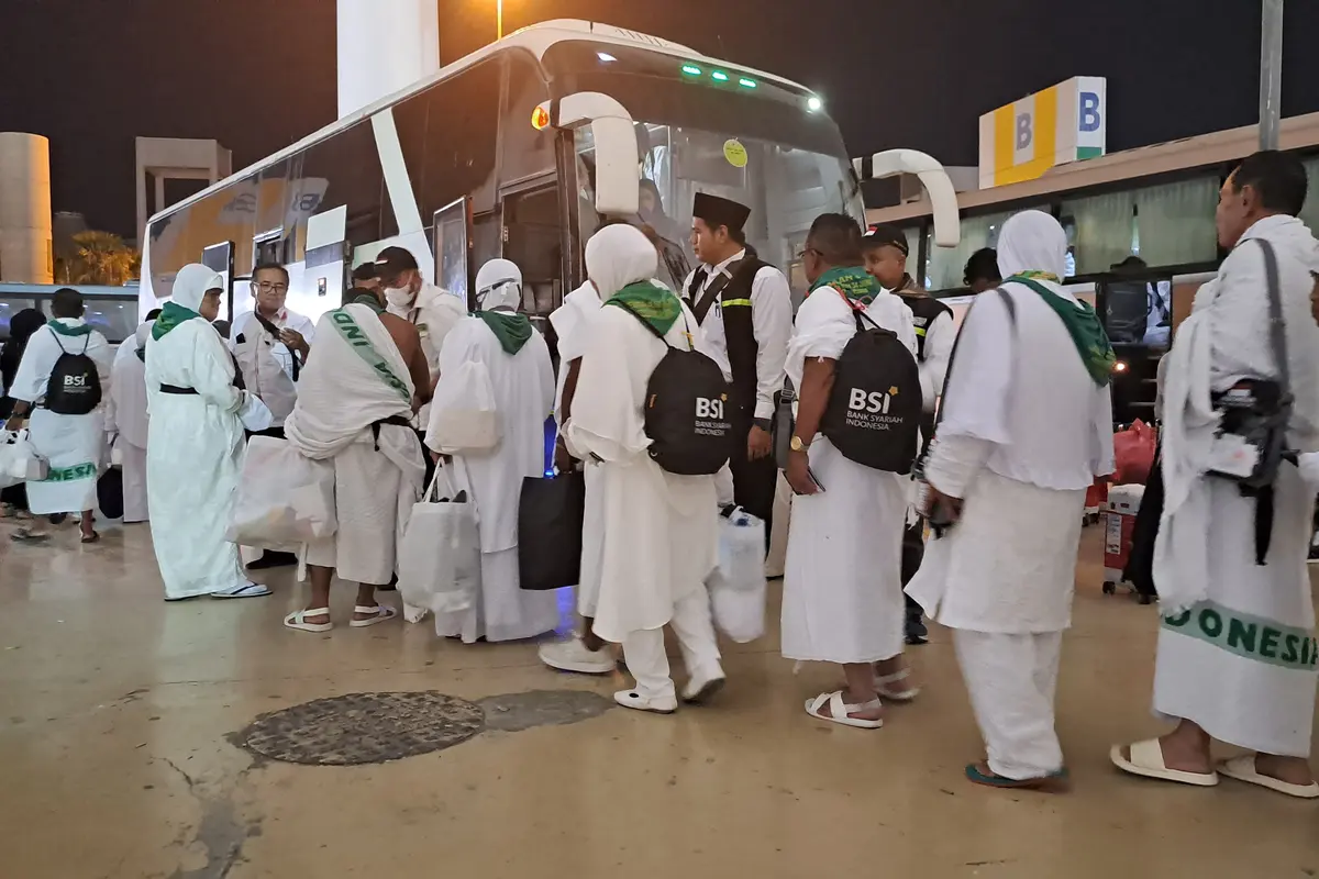 Kedatangan Jemaah Haji Kloter Terakhir di Bandara Internasional King Abdul Aziz, Jeddah, Sabtu (24/6/2023).
