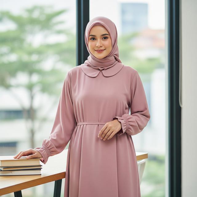3. Abaya Kasual Simpel Feminin