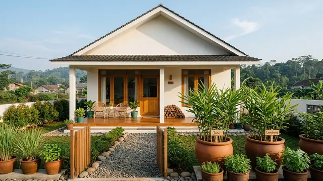 Inspirasi Rumah Desa dengan Kebun Mini yang Bisa Menghemat Pengeluaran Bulanan. Gemini