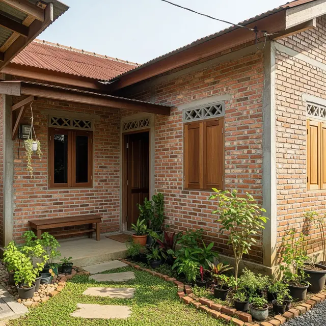 Desain Rumah Kampung Estetik Budget Terbatas (Image by Gemini AI)