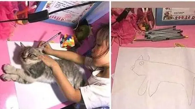 6 Potret Nyeleneh Anak Belajar Bareng Kucing Ini Bikin Geleng Kepala