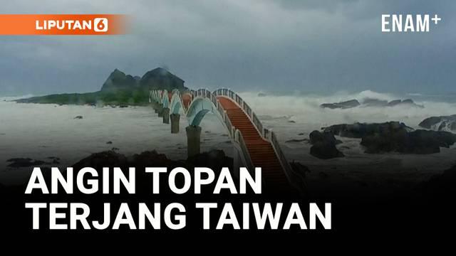 Angin topan Podul melanda area Taiwan Timur pada Rabu (13/8/2025) dan menyebabkan angin kencang serta hujan deras di wilayah Taitung dan Hualien. Pasukan militer dikerahkan untuk membantu evakuasi warga ke tempat pengungsian darurat, sementara sekola...
