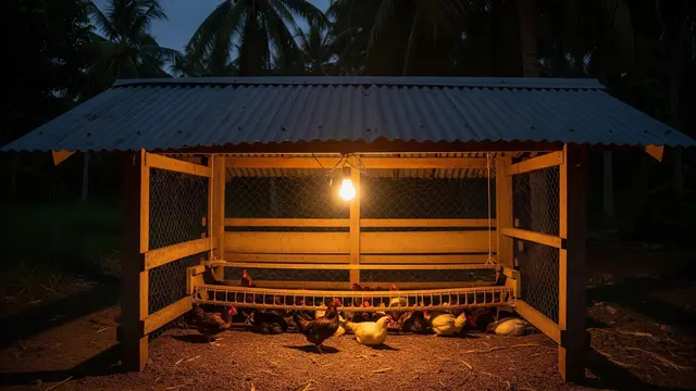 Desain Kandang Ayam dengan Lampu Emergency