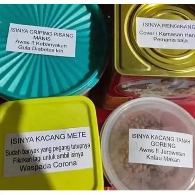 6 Tulisan di Toples Makanan Ini Bikin Salah Fokus, Tak Takut Salah Ambil