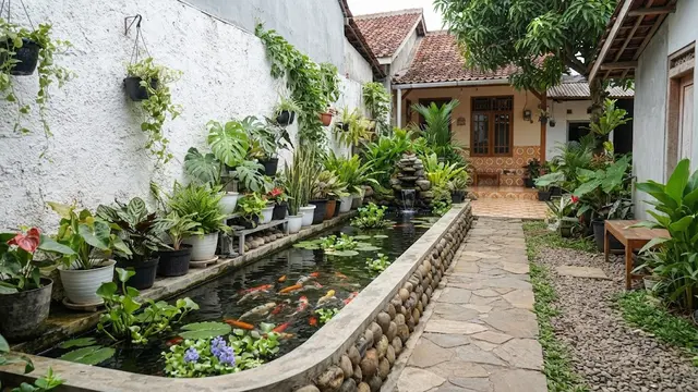 Kolam Memanjang di Dekat Dinding