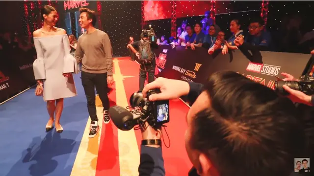 Baim Wong dan Paula di Red Carpet Captain Marvel