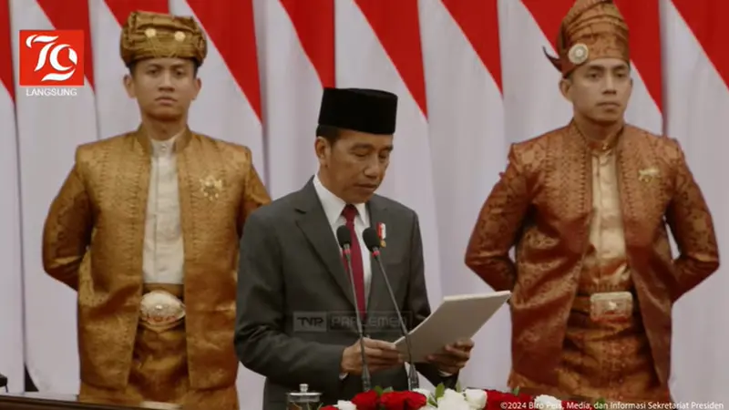 Presiden Joko Widodo (Jokowi) pada Penyampaian RUU APBN 2025 dan Nota Keuangan, 16 Agustus 2024