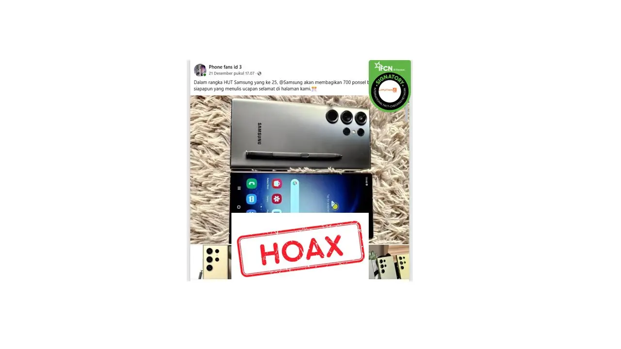 Cek Fakta Samsung ultah ke-25 bagikan 700 ponsel