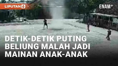 VIDEO: Detik-Detik Puting Beliung Mini di Indramayu Malah Jadi Mainan Anak-Anak
