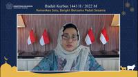 Menteri Keuangan Sri Mulyani dalam sambutannya di acara peringatan Idul Adha 1443 H, Selasa (12/7/2022)