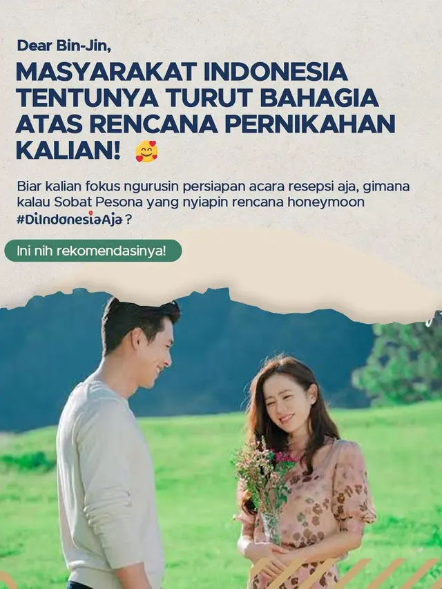 Segera Menikah, Hyun Bin dan Son Ye Jin Dirayu Bulan Madu ke Indonesia