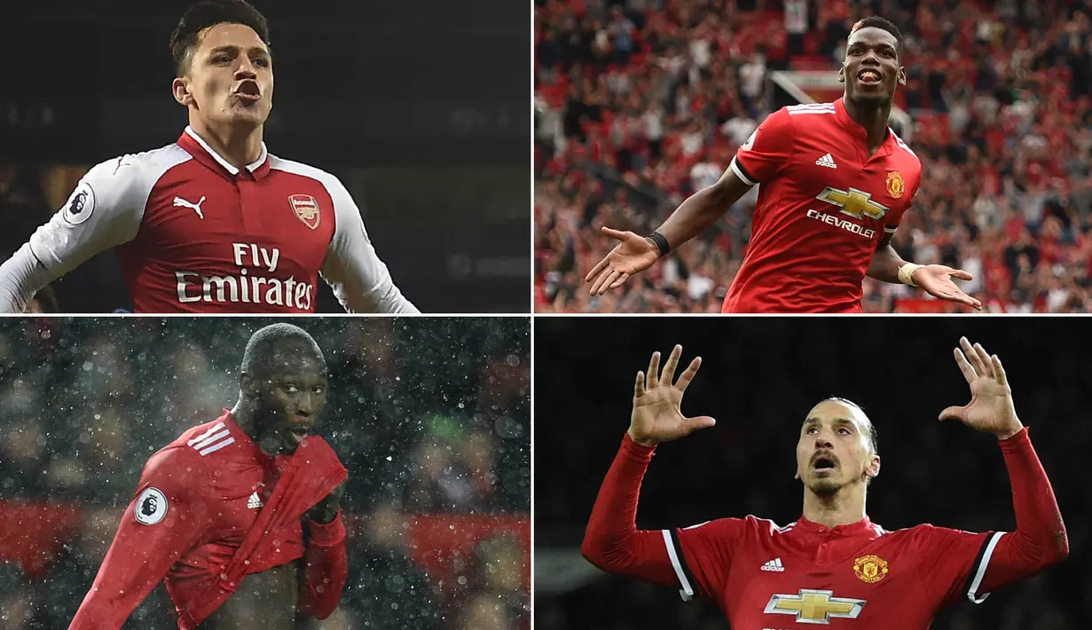 Berikut ini tujuh pesepak bola di Premier League dengan nilai gaji tertinggi. Pada posisi teratas ada striker anyar Manchester United, Alexis Sanchez. (Kolase foto-foto dari AFP)
