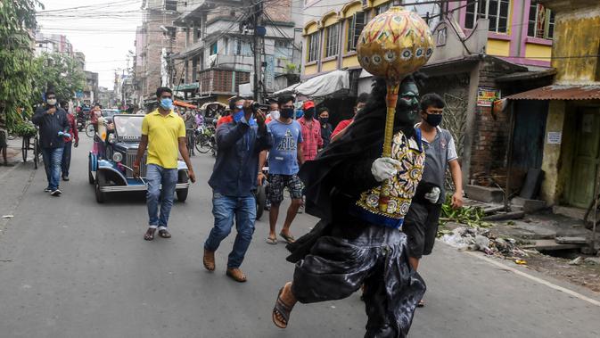 Foto India Lockdown Covid 19 Dewa Kematian Muncul Di Jalanan Global Liputan6 Com