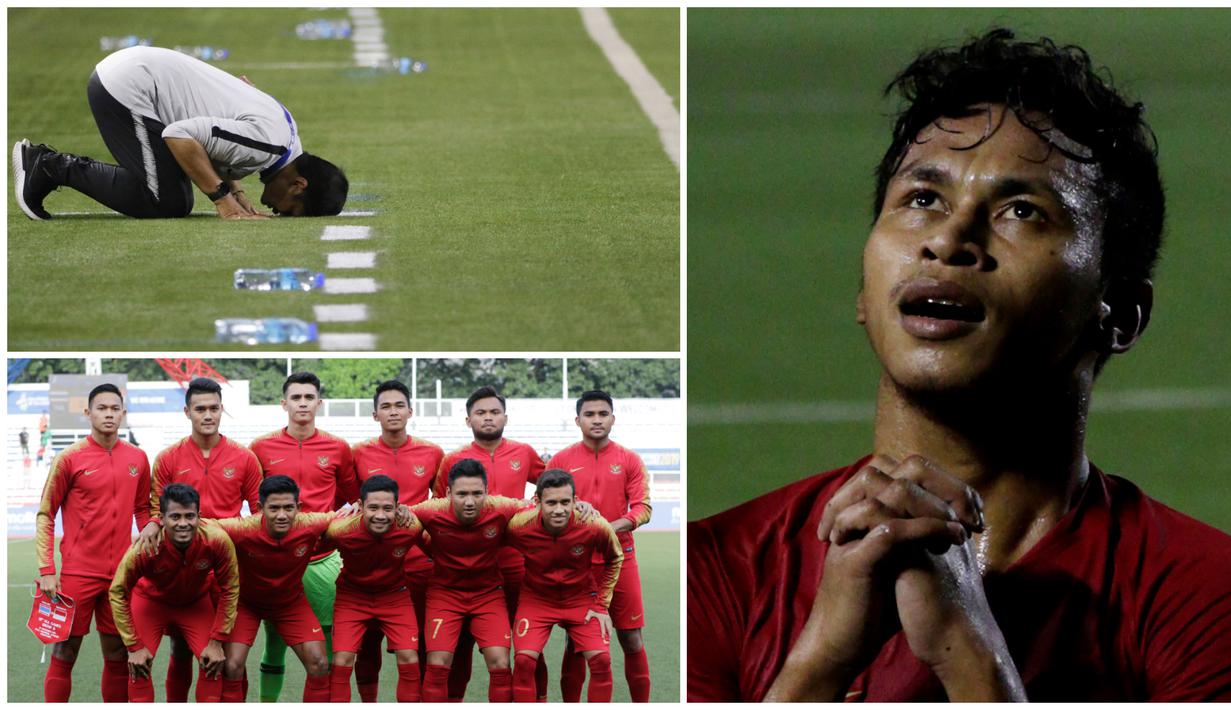 Bhineka Tunggal Ika yang menjadi somboyan bangsa Indonesia rupanya tergambar secara sederhana dalam Timnas Indonesia U-22. Mereka bersatu untuk berjuang demi nama Indonesia meski dengan latar belakang yang beragam. (Bola.com/M Iqbal Ichsan)
