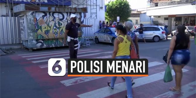 VIDEO: Kocak, Aksi Polisi Menari Atur Lalu Lintas di Jalan