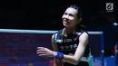 Tunggal putra China Taipei, Tai Tzu Ying tersenyum saat melawan pebulu tangkis Skotlandia, Kirsty Gilmour pada 8 besar Indonesia Open 2018 di Istora GBK, Jakarta, Jumat (6/7). Tai Tzu Ying menang 21-16, 21-11. (Liputan6.com/Helmi Fithriansyah)