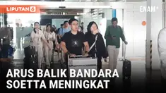 RIBUAN PENUMPANG TIBA DI TERMINAL KEDATANGAN BANDARA SOETTA JELANG BERAKHIRNYA LIBURAN NATARU