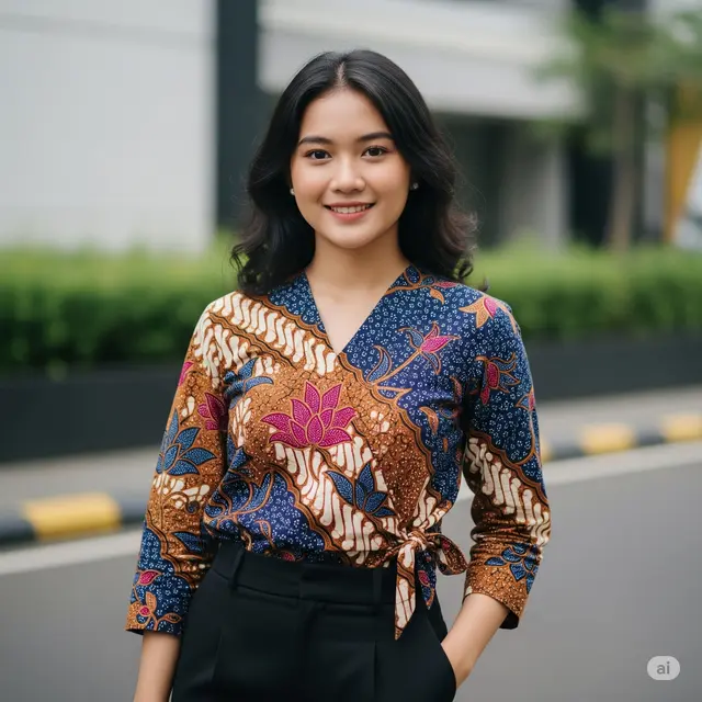 Model Batik Blus Wanita Muda Kekinian. Foto: Gemini
