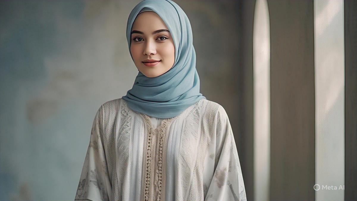 6 Model Gamis Kaftan Putih dan Padu Padan Hijab untuk Idul Adha 2025