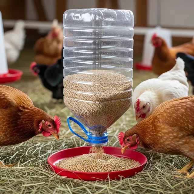 Tempat Pakan Ayam Otomatis dari Galon Bekas (Gemini AI)